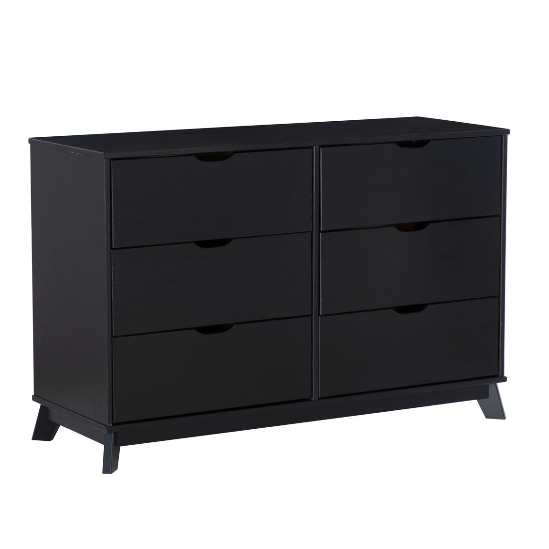 PORTIX BLACK 6 DRAWER DRESSER