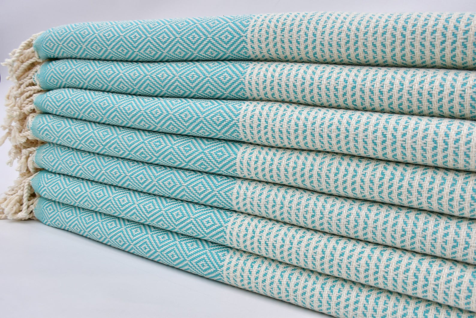Dotty Diamond Turquoise Turkish Towel