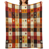 Autumn-Inspired Checkered Pattern Print Lightweight Throw Blanket