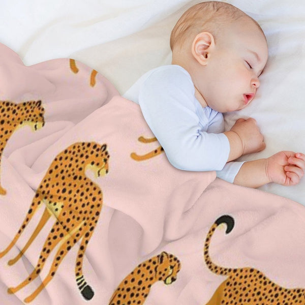 Pink Cheetah Pattern Wrinkle-free Throw Blanket