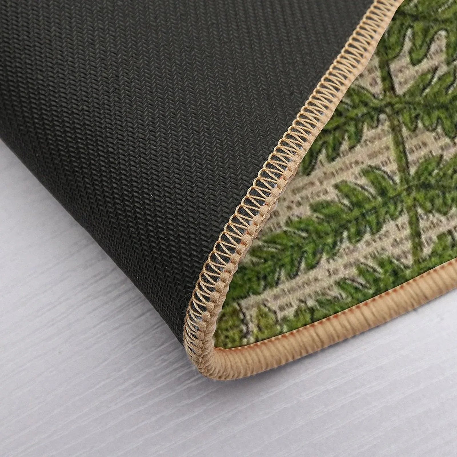 Vintage Foliage Hipster Botanical Print Fern Leaves Bath Mat