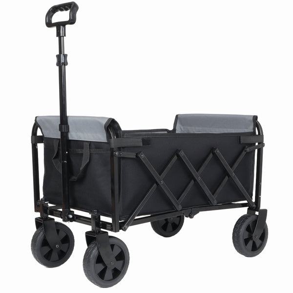 All-in-One Convertible Folding Trolley with Bench Seat and Dog Leash