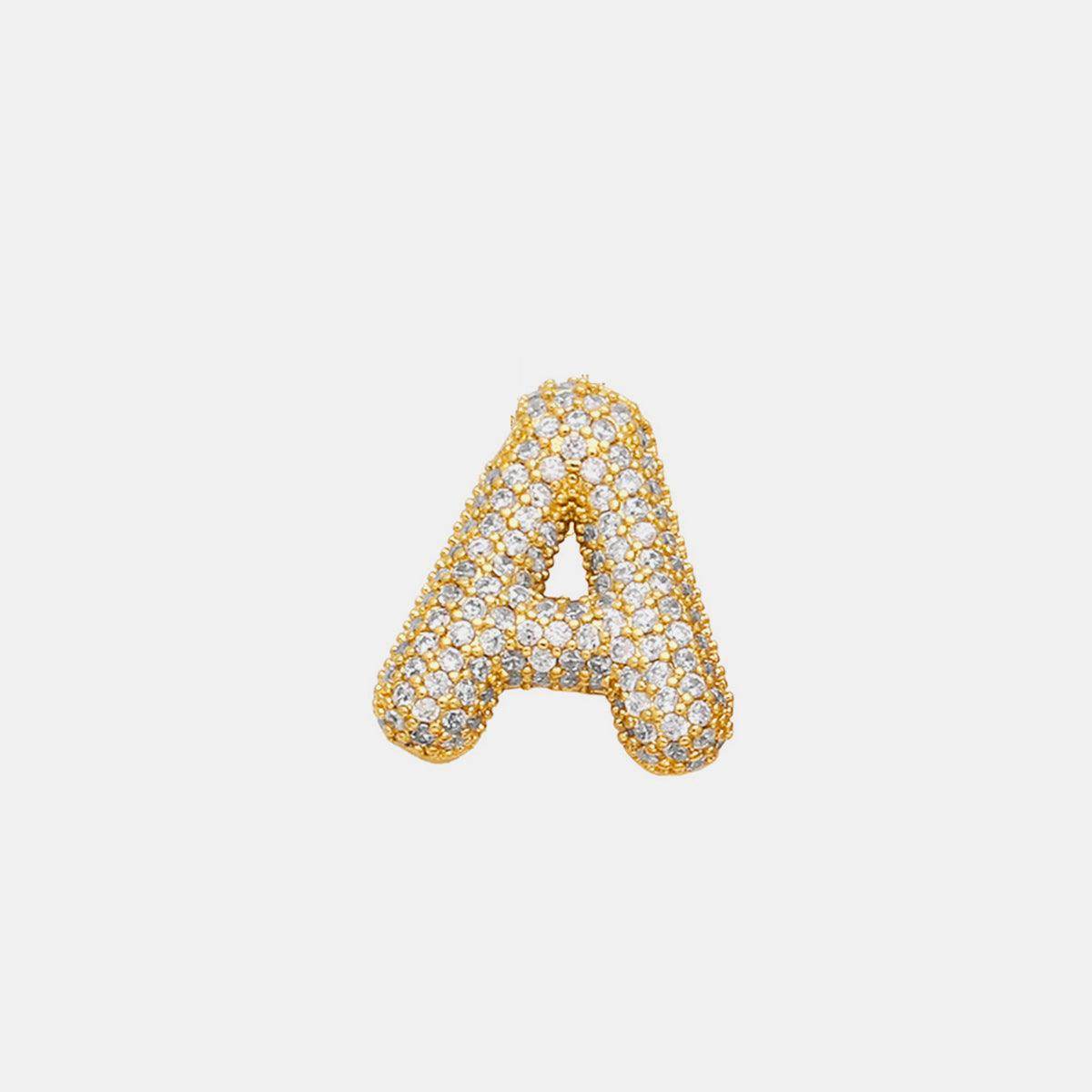 Inlaid Zircon Bubble Initial Necklace for Elegant Style