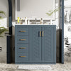 36" Bathroom Vanity With Ceramic Sink Combo - Blue