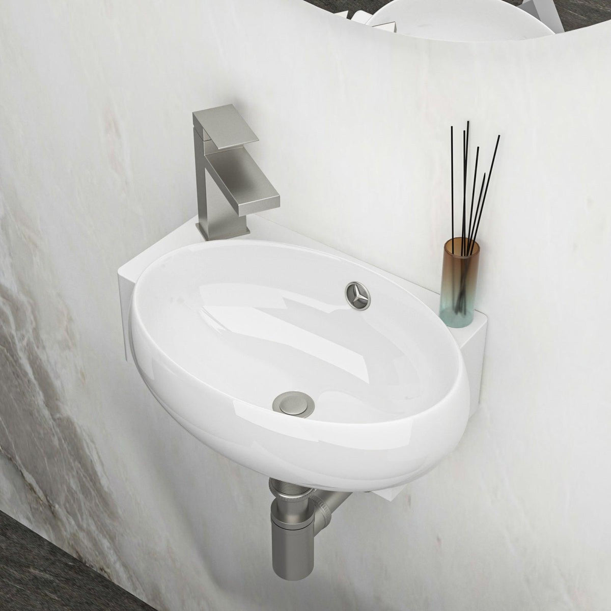 16.5x11 Inch Wall-Mounted Bathroom Sink