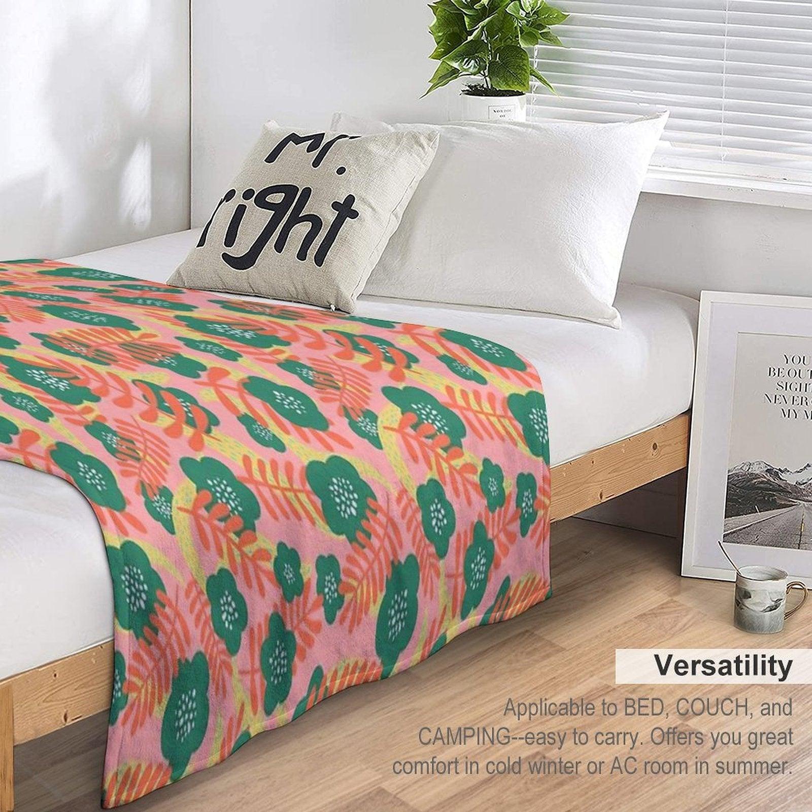 Bright Florals Throw Blanket