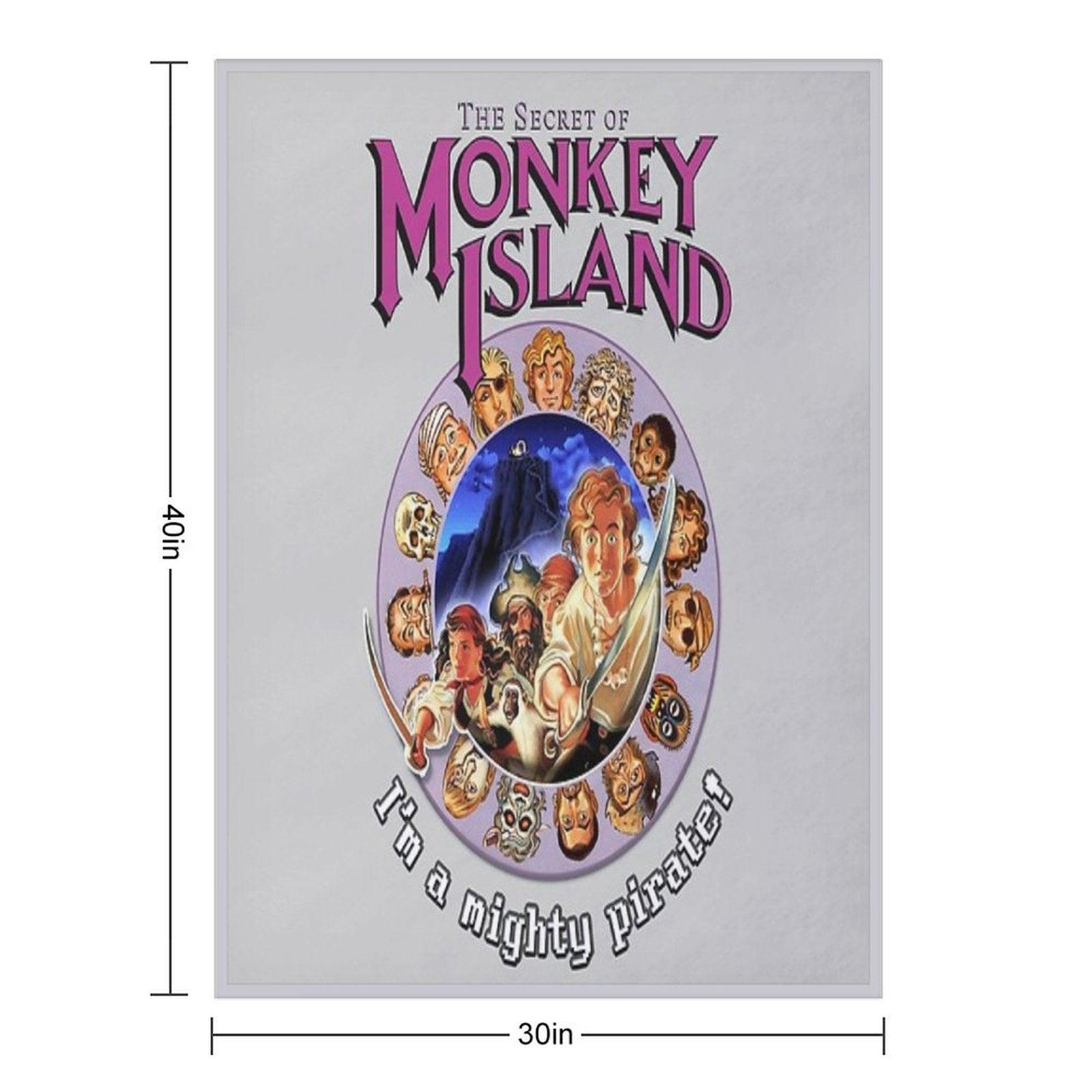 Secret of Monkey Island - I'M A MIGHTY PIRATE! Classic MS-DOS Point And Click Graphic Adventure Game! Throw Blanket