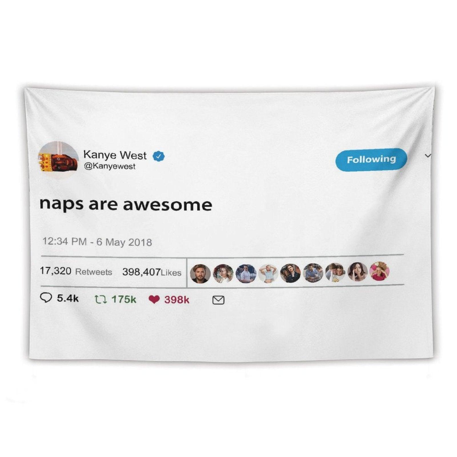 Kanye West Rapper Naps Are Awesome Tapestry