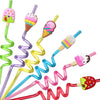 24-Pack: Reusable Ice Cream Straws for Birthday Party Supplies