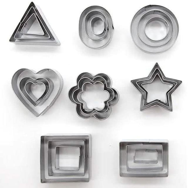 24-Piece: Stainless Steel Cookie Cutters Set