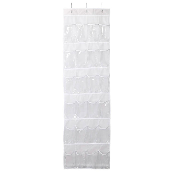 24-Pocket: Over the Door Shoes Rack Crystal Clear Organizer