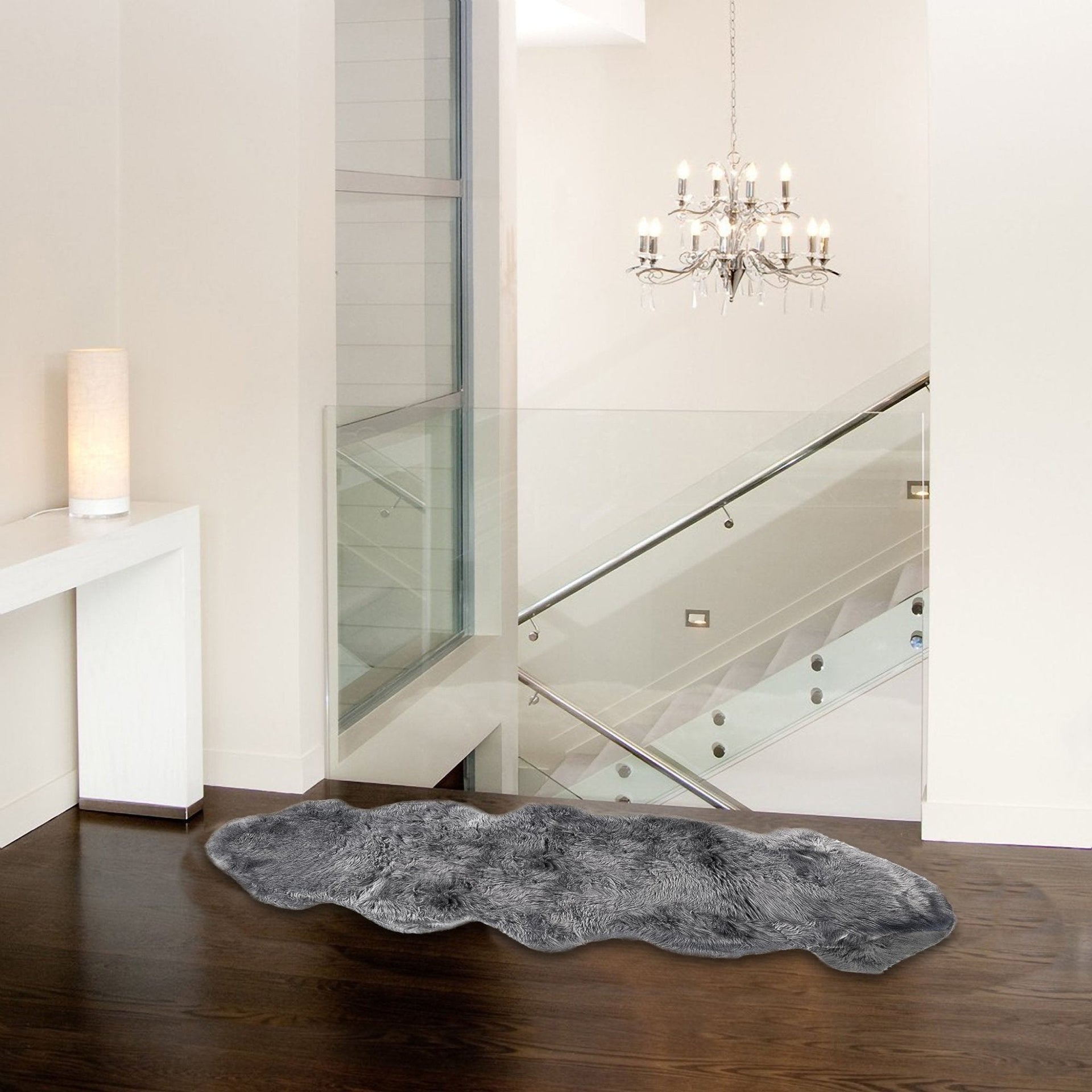 Gray Double Sheepskin Area Rug - 24