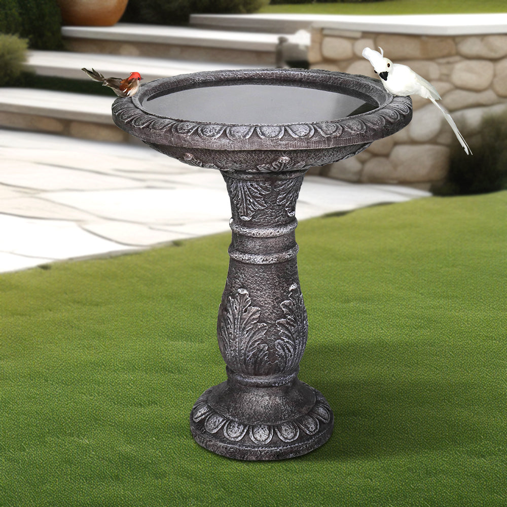 Concrete Leaf Bird Bath Acanthus Carved 24 Inch