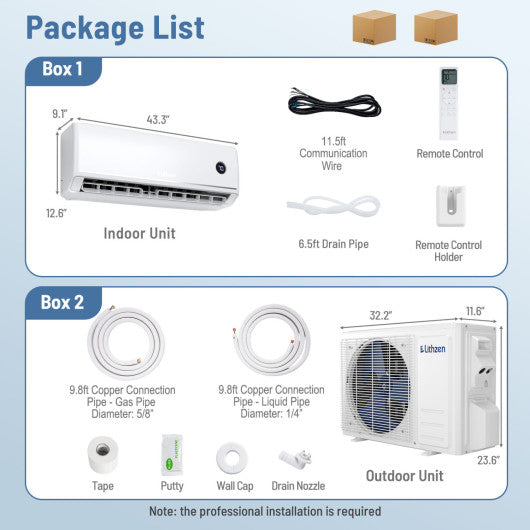 24000 BTU 18.1 SEER2 208/230V Mini Split Air Conditioner Works with Alexa