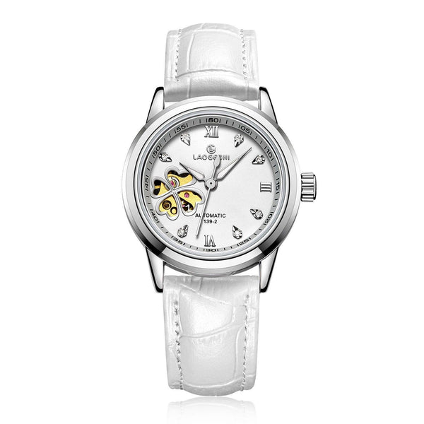 LAOGESH Women's Fully Automatic Mechanical Watch Fashion Hot Selling Night Glow Genuine Leather Steel Band Couple Watch
