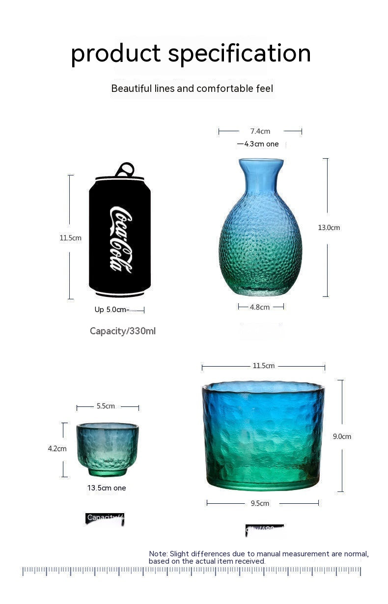 Japanese Hammered Glass Wine & Sake Set – 6-Piece