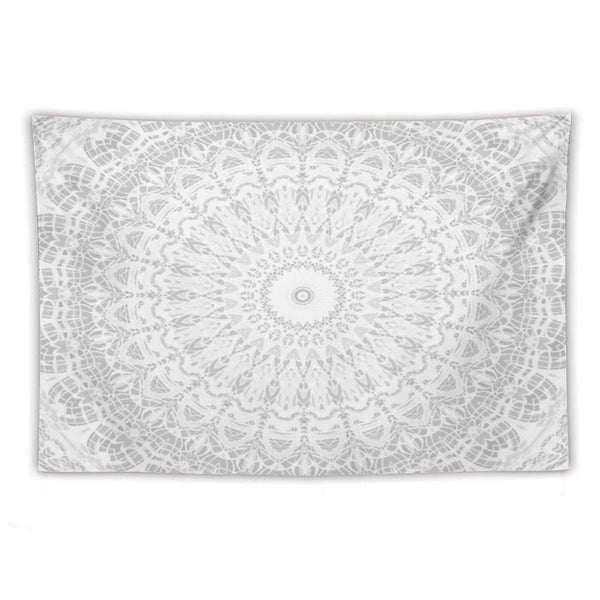 Grey Threads Mandala Tapestry