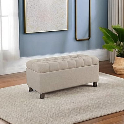 Tufted ExtraLarge Storage Ottoman Bench Hinged Lid