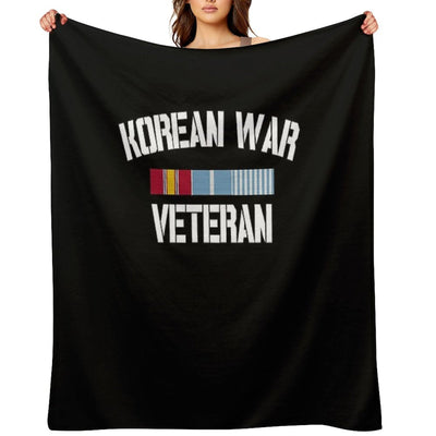 Korean War Veteran Pride Korea Service Ribbon Sustainable Throw Blanket