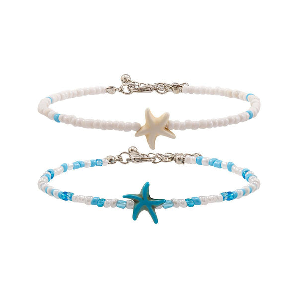 Conch Rice Bead Anklet Multi Layer Beach Foot Accessories Hot Selling Ocean Star Resort Foot Chain Set