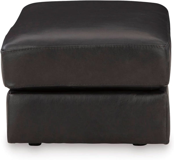 Contemporary Black Cushioned Rectangular Ottoman Finish