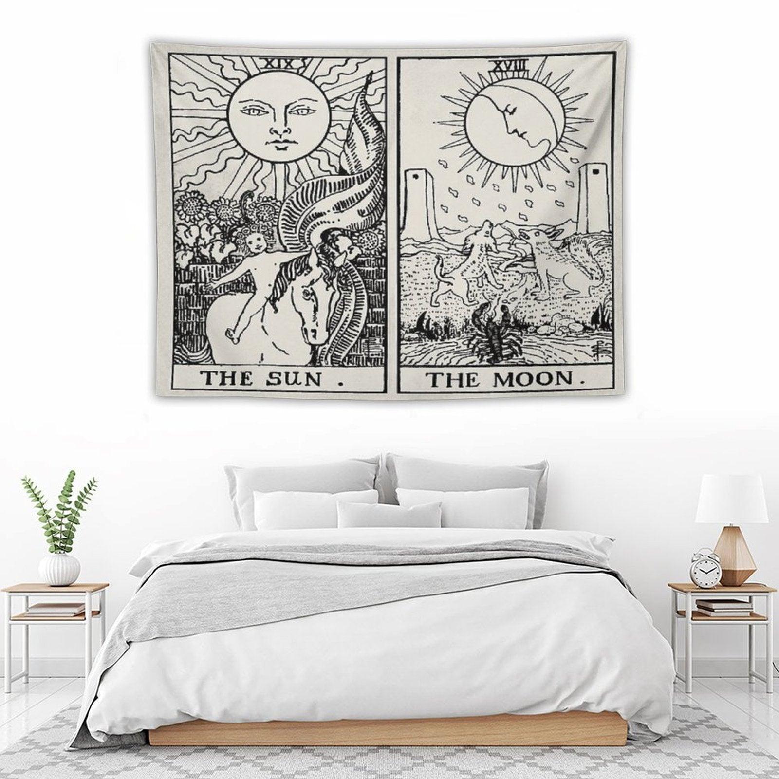 The Sun And Moon Tarot Cards Tapestry