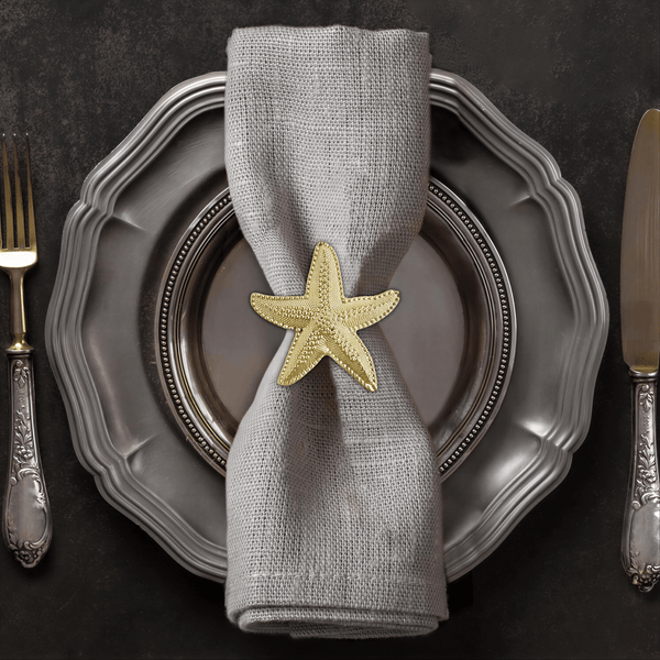 Gold Starfish Napkin Rings – Golden Star