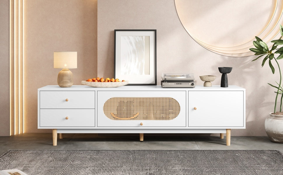 70 inch TV Stand for TVs up to 80 Inch, Minimalist TV Console Table with Drawers, Media Entertainment Center for Living Room, Bedroom