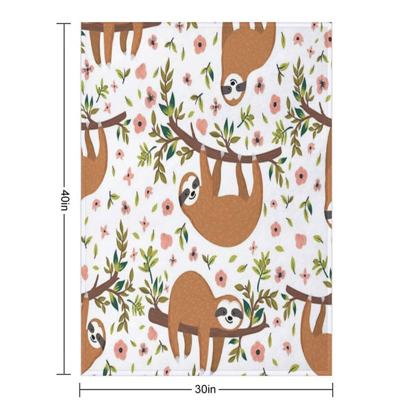 Cute Sloths Gift-ready Throw Blanket