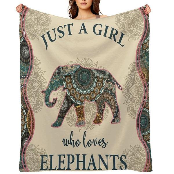 Just A Girl Who Loves Elephants Mandala Gift-ready Throw Blanket