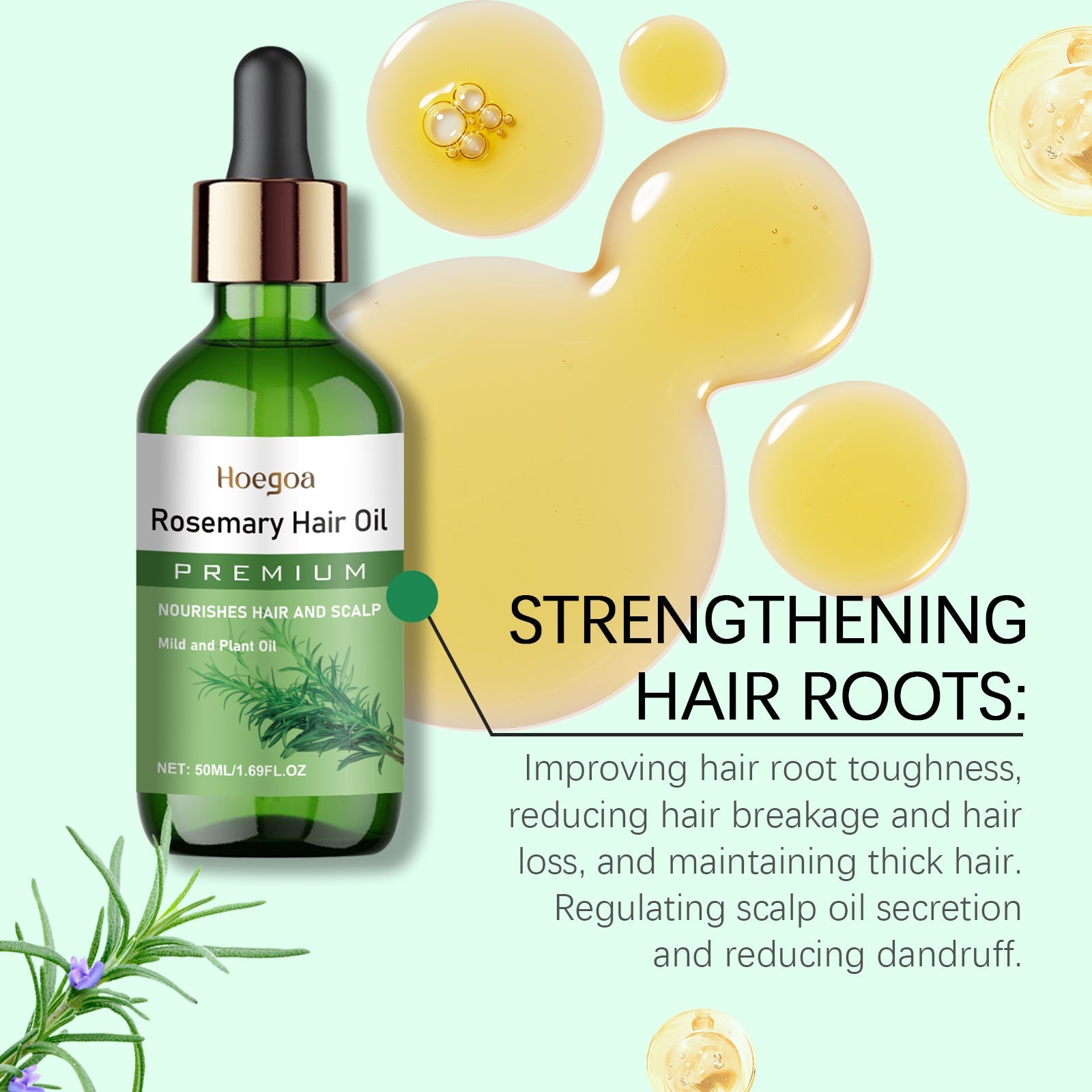 Rosemary Oil Hair Essential Oil Strengthens, Softens And Nourishes Hair Care Rosemary Oil Essential Oil