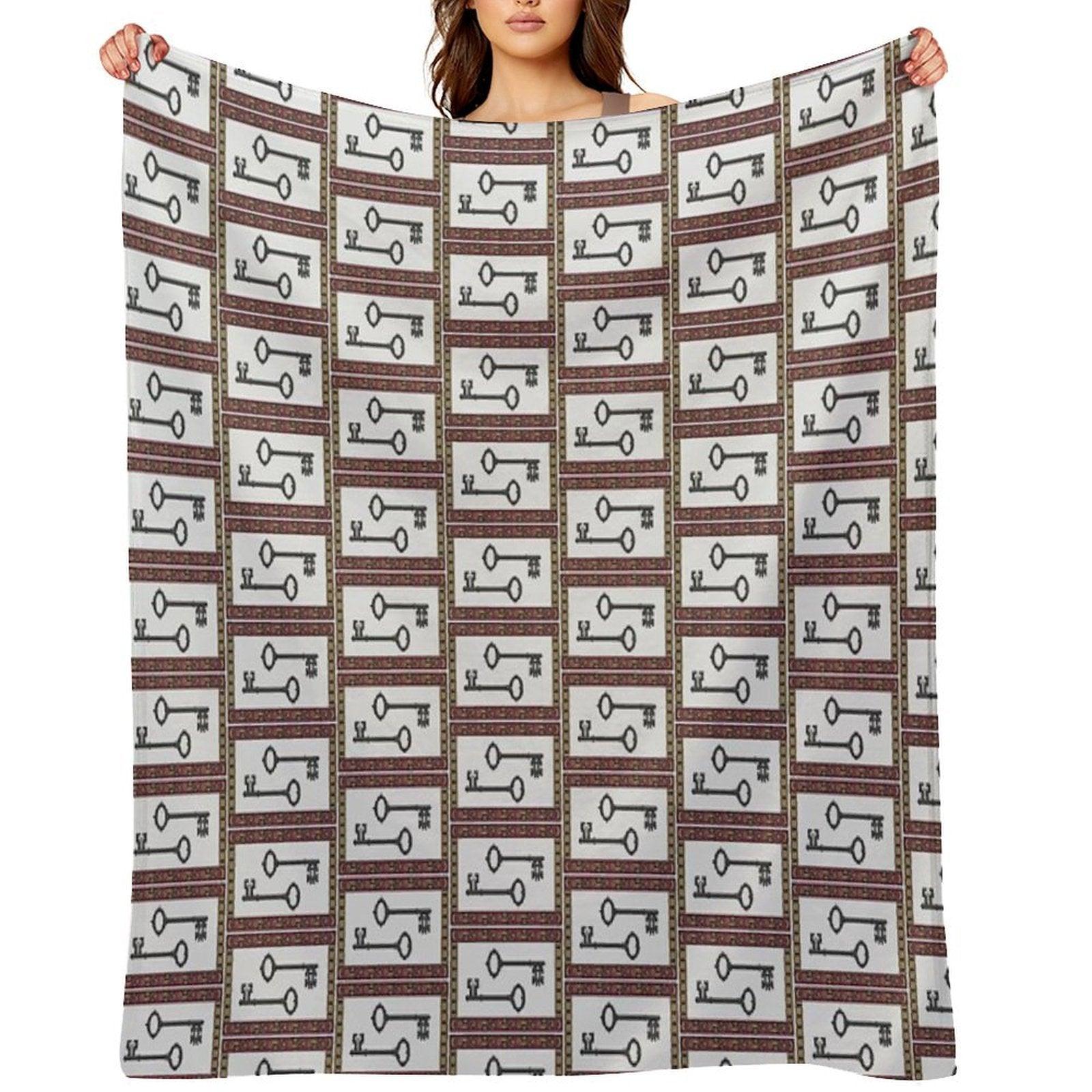 Pair of Keys (cross Stitch Style) Throw Blanket