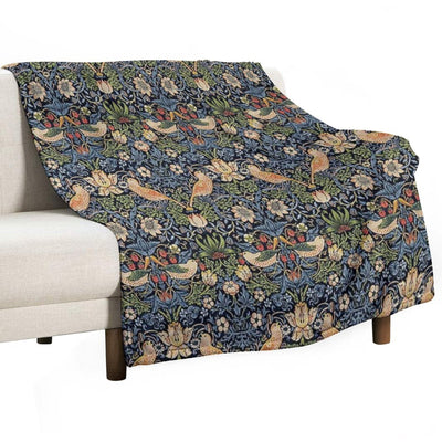 Strawberry Thief Royal Vintage Pattern Anti-pilling Throw Blanket