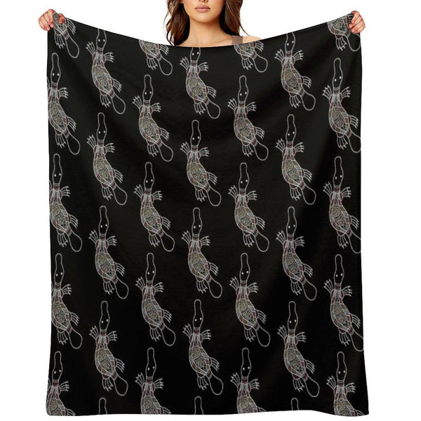 Authentic Aboriginal Art - Platypus Throw Blanket