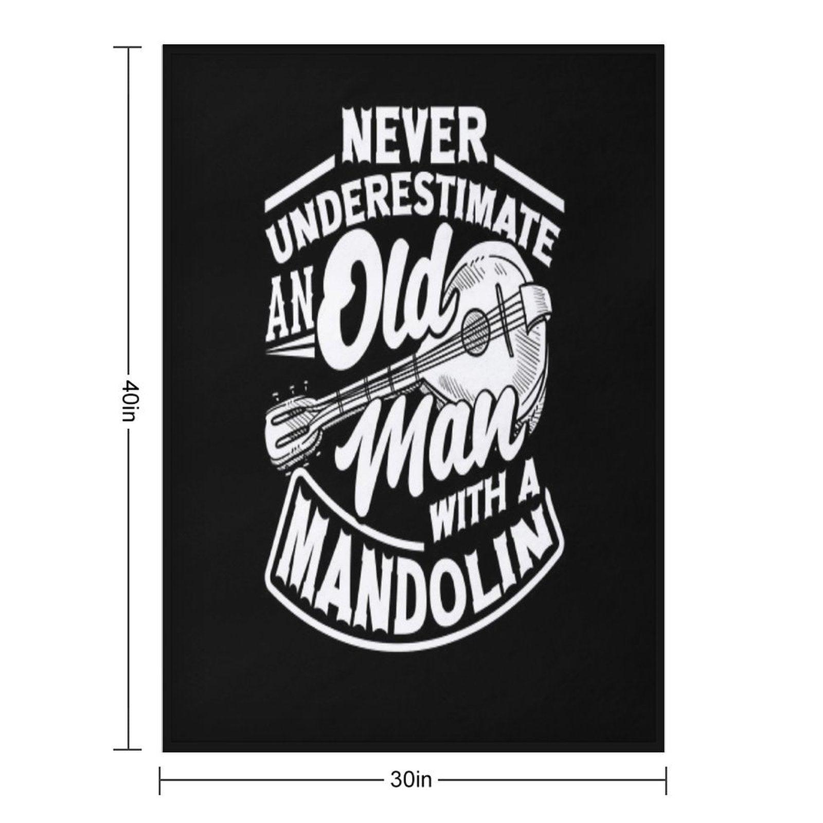 Mandolin Mandolinist Old Mandolin Player Throw Blanket