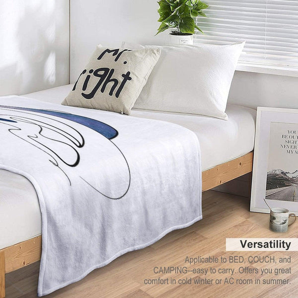 Copy of Hearing Aid Line Art with Blue Sky And Clouds Throw Blanket