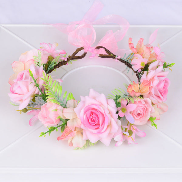 Korean garland headdress fresh corolla walk show dance headdress holiday pastoral props handmade hairpin