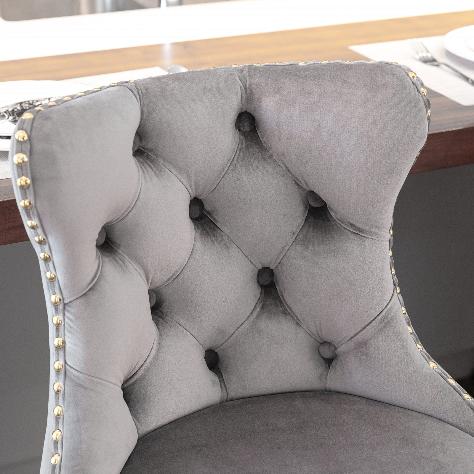 Golden Swivel Velvet Adjustable Barstools with Backs Upholstered Tufted for Home Pub