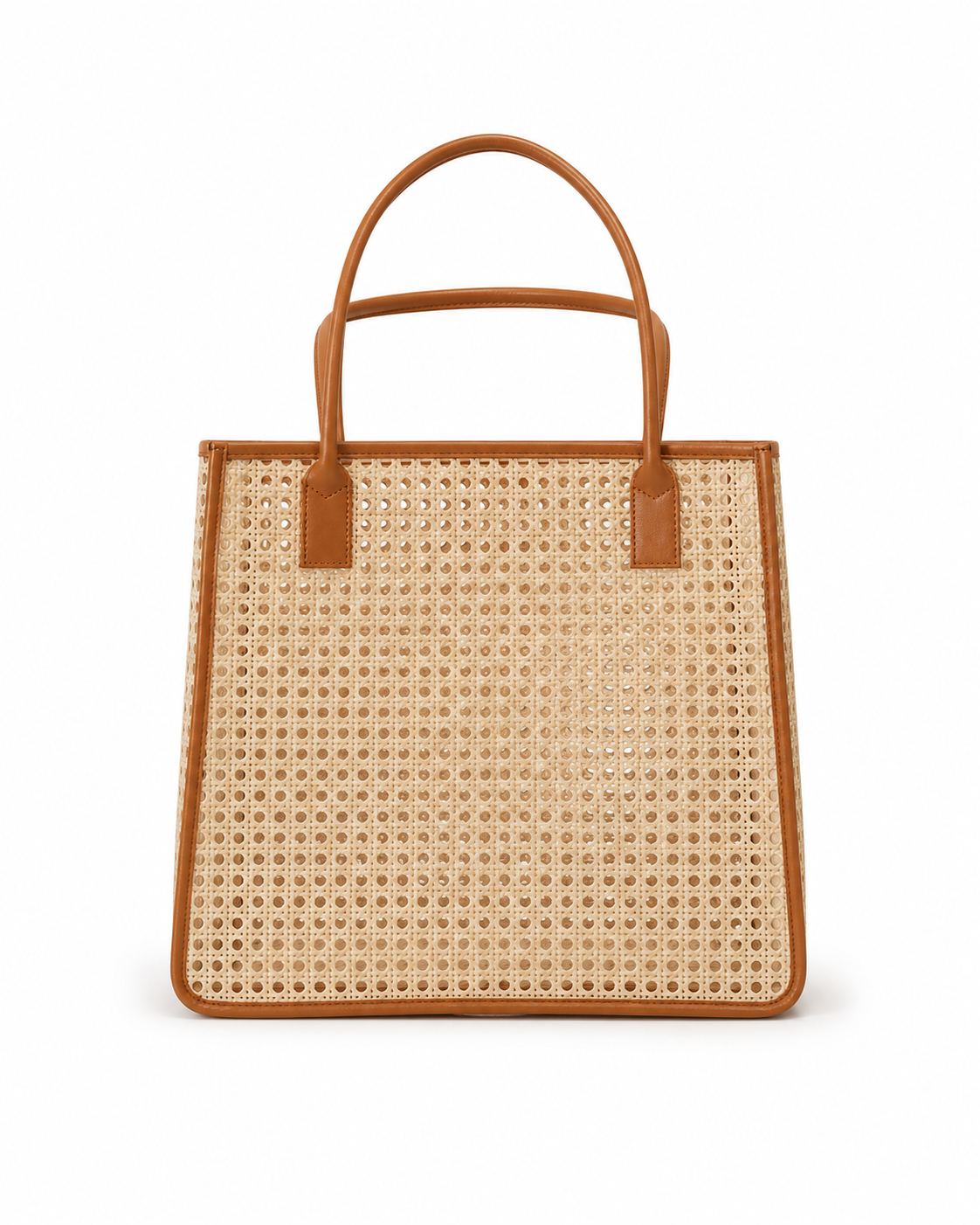 Citra Leather and Rattan Tote Bag