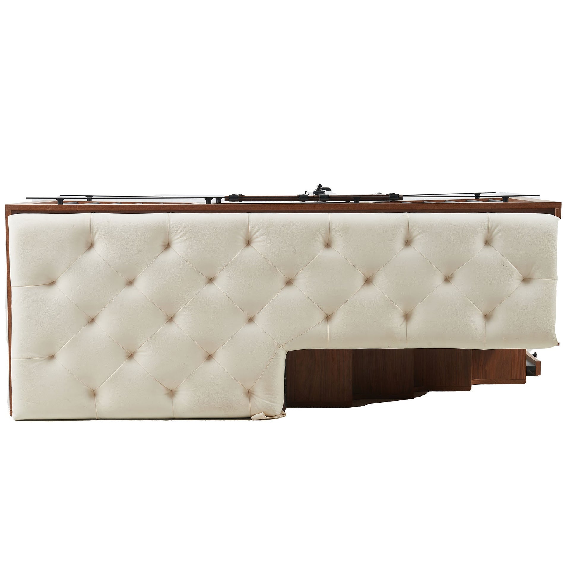 56'L, Furniture Style 2 in 1 Dog Crate with Padded Seat, Sliding Barn Door, Luxury Wooden Dog Kennel, End of Bed Bench Ottoman with Removable Cushion for Bedroom, Living Room, Walnut