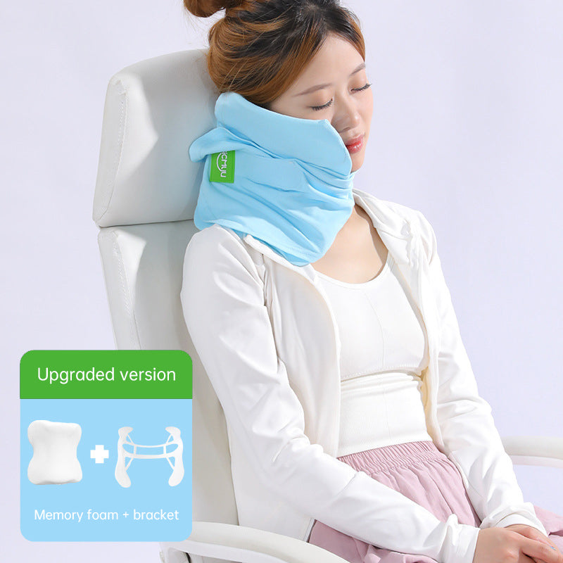 Memory Foam Travel Pillow for Plane, Train & Car - Neck Support Cushion with Washable Cover, Ideal for Sleeping