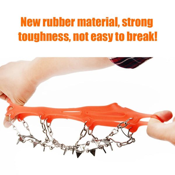 1 Pair Outdoor Climbing Non-slip Ice Snow Grippers 13 Teeth Spike Cleats Crampons for Family Outdoor Camping Accessories - Gifts for You 'n Me