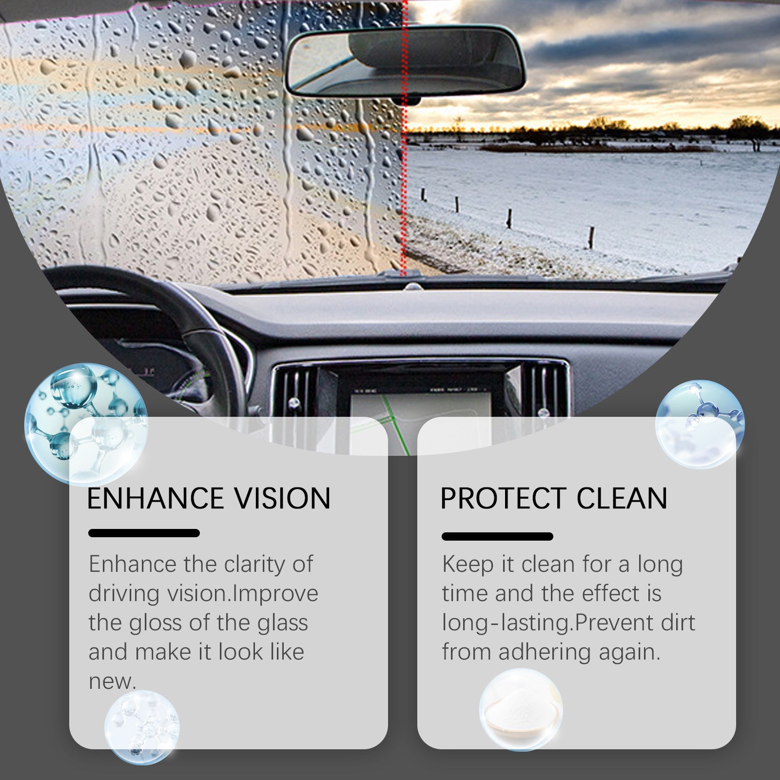 glass oil film remover, clear vision without trace use easy to remove stubborn oil film cleaner