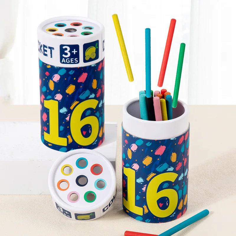 Children's puzzle color classification cup 1-3 year old baby color cognition Montessori classification bucket toy