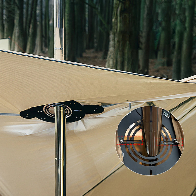 Stainless Steel Hot Tent Stove Jack Highly Flame Retardant for Fireplace Tent Accessory Camping Tent Accessories