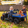 24V 2-Seater Kids Ride on Dump Truck 4WD with Electric Dump Bed and Lights-Navy