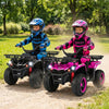 24V Electric Ride On Quad with LED Headlights-Black+Pink