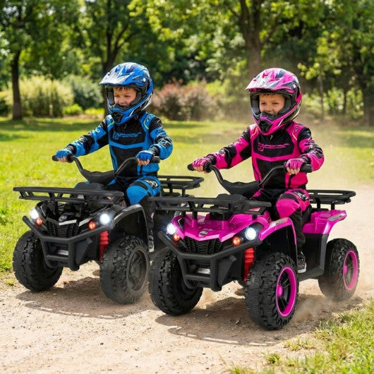24V Electric Ride On Quad with LED Headlights-Black+Pink