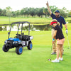 24V Kids Golf Cart 4WD 2-Seater Ride on Car with Storage Trunk and Horn-Blue