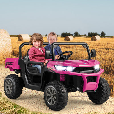 24V Ride On Kids Car with Dump Bed and Remote Control-Pink